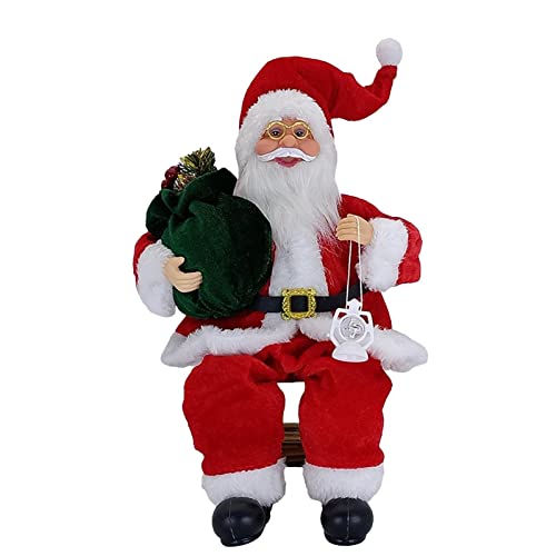 Weihnachtsschmuck, Weihnachtsmann-Figur, Weihnachtsdekoration, Ornament-Pupe, Weihnachts-Weihnachtsmann, Weihnachts-Tischfiguren-Dekoration, 34,8 cm große Plüsch-Weihnachtsmann-Weihnachtsdekorationen von Joberio