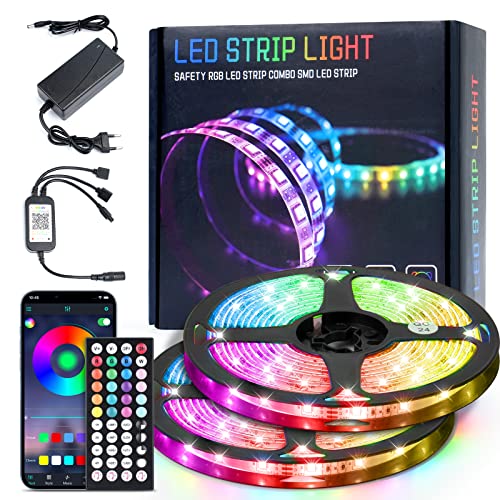 Jobfun LED Strip 10m Bluetooth LED Streifen RGB Farbwechsel Wasserdicht LED Lichterkette mit Steuerbar via App Musikmodus LED Band für Schrankdeko Party Zuhause Schlafzimmer Dimmbar Jobfun LED Strip 10m Bluetooth LED Streifen RGB Farbwechsel Wasserdicht LED Lichterkette mit Steuerbar via App Musikmodus LED Band für Schrankdeko Party Zuhause Schlafzimmer Dimmbar von Jobfun