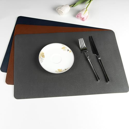 Tischsets Abwaschbar 50x30 cm Platzset Und Untersetzer Tischsets rutschfest Hitzebeständig Tischset Für Hause Restaurant Premium Hotel (Color : Braun, Size : 50x30cm/19.7x11.8in) von JoboJi