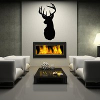 Hirsch Kopf Montieren Wall Decal - Silhouette Restaurants Leben Schlafzimmer Art Decor Mann Höhle Jagd Rustikale Dekoration Wilde Spiel Kopfteil von JobstCo
