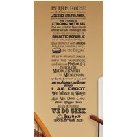 In Diesem Haus We Do Geek Individualisierbar Vinyl Wandaufkleber V11 Fantasy Fandom Geekery Nerd Nerdy Cosplay Storybook Kinderzimmer Wohnzimmer von JobstCo