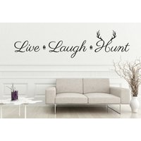 Leben Sie Lachen Hunt Deer Antler Wand Aufkleber - Dreibinden Elch Wohnzimmer Schlafzimmer Kinderzimmer Baby Boy Girl Ente Jagd Dekor Lkw Auto Van von JobstCo