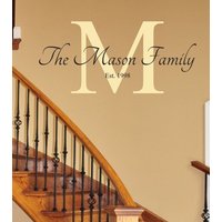 Personalisierte Familienname Monogramm Aufkleber - Wand Große Wohnzimmer Flur Schlafzimmer Dekor Vinyl Wall Art Liebe Eintrag von JobstCo
