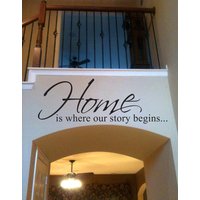 Zuhause Ist, Wo Unsere Geschichte Anfängt Wall Decal - Große Leben Zimmer Flur Schlafzimmer Dekor Vinyl Art Liebe Eintrag Weg Kinderzimmer von JobstCo