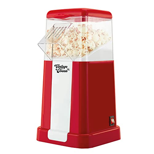 JOCCA 5617U Vintage Retro Hot Air Popcorn Maker for Healthy and Fat-Free Popper, 1200 W, Red von Jocca