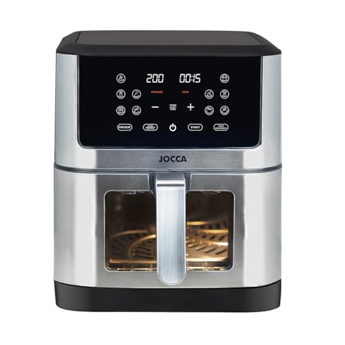 Jocca Heißluftfritteuse 8L, LED Touch-Display, 1800W, 10 Programme, Timer, Edelstahl von Jocca