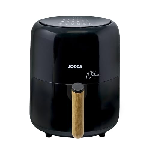 JOCCA - Heißluftfritteuse 3,8L Heißluftfritteuse | Ölfreie Fritteuse 1450W| Luftfritteuse| Air Fryer| Einstellbare Temperatur| Gesundes Kocheng| LED Touch Screen| Energiesparen (Nature Schwarz) von Jocca