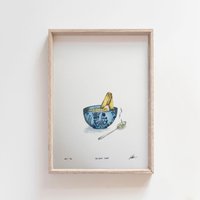 Burbur Kunstwerk - Reisschalen | Indonesisch Lebensmittel Congee Kindheit Erinnerungen Aquarell Wand-Kunst Giclée-Druck Burbur Kunstwerk - Reisschalen | Indonesisch Lebensmittel Congee Kindheit Erinnerungen Aquarell Wand-Kunst Giclée-Druck von JocelinKMeredithArt