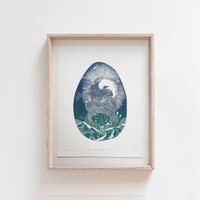 Erste Flüchtige Momente Bei Dawn Artwork - Sonne | Morgen Natur Lino-Druck Wandkunst von JocelinKMeredithArt