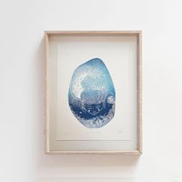 Segeln, Wie Die Sonne Aufgeht Kunstwerk - Sunrise | Segeln Morgen Natur Lino-Druck Wandkunst Segeln, Wie Die Sonne Aufgeht Kunstwerk - Sunrise | Segeln Morgen Natur Lino-Druck Wandkunst von JocelinKMeredithArt