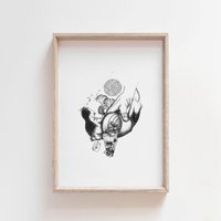 Tee-Serie Kreation - Teetasse | Otter Tee Gingko Tinte Illustration Wand-Kunst Giclée-Druck Tee-Serie Kreation - Teetasse | Otter Tee Gingko Tinte Illustration Wand-Kunst Giclée-Druck von JocelinKMeredithArt