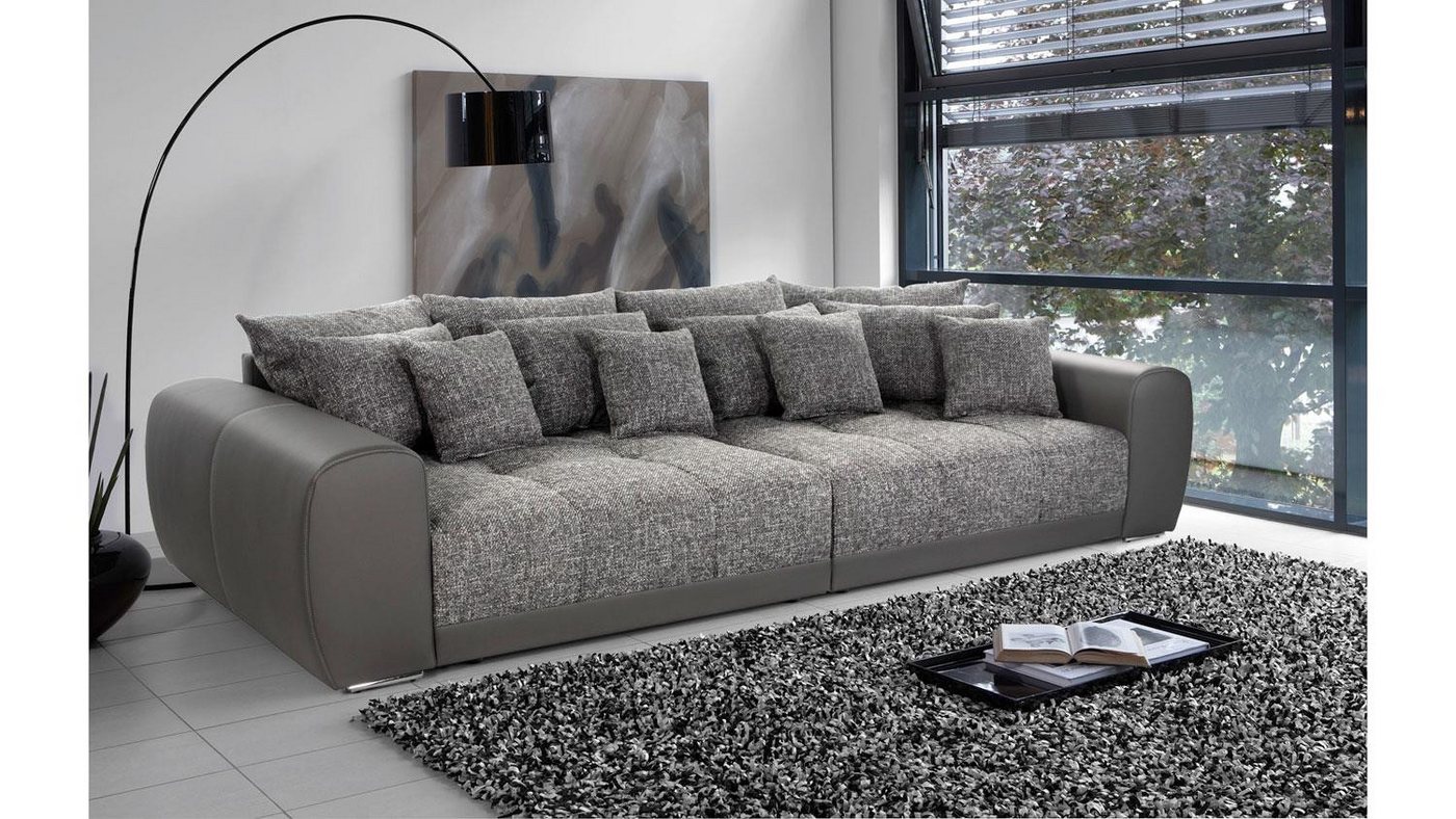 Jockenhöfer Gruppe Big-Sofa Big Sofa Moldau XXL Megasofa in grau hellgrau mit Kissen von Jockenhöfer Gruppe