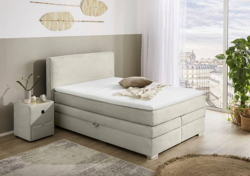 Jockenhöfer Gruppe Boxspringbett Arabella, 2x 70er Boxen mit Stauraum, Wende-Bonell-Federkern-Matratze (H2/H3), inkl. Topper von Jockenhöfer Gruppe