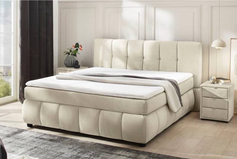 Jockenhöfer Gruppe Boxspringbett Cora, Wende-Bonell-Federkern-Matratze (H2/H3), PU-Schaum Topper von Jockenhöfer Gruppe