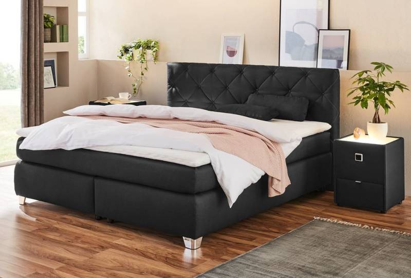 Jockenhöfer Gruppe Boxspringbett Finja, mit Topper und Zierkissen, erhältlich in 90,120,140 & 180cm Breite von Jockenhöfer Gruppe