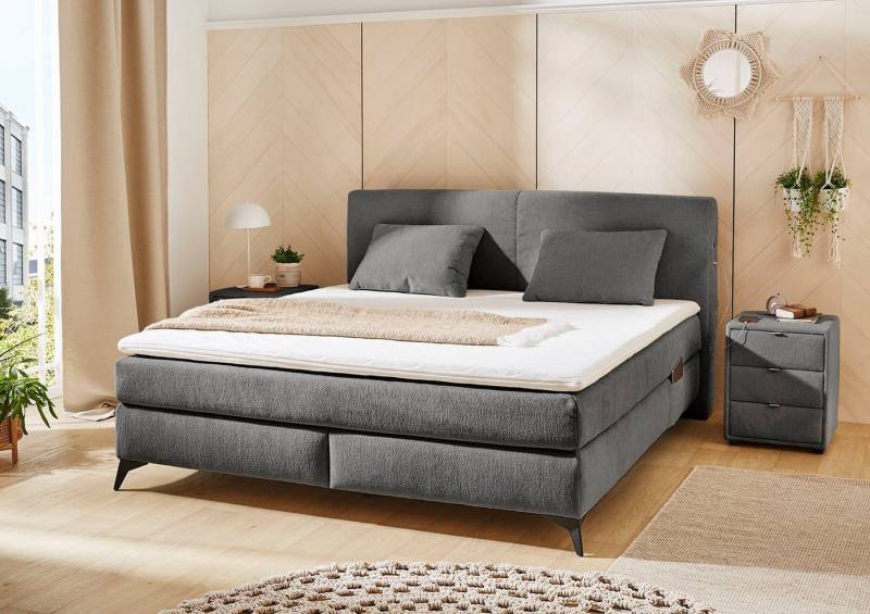 Jockenhöfer Gruppe Boxspringbett Kira in den Breiten 160x200 & 180x200cm, inkl. LED-Bel., USB-Ladeports, 7-Zonen-Matr., Topper, div. Härtegrade von Jockenhöfer Gruppe