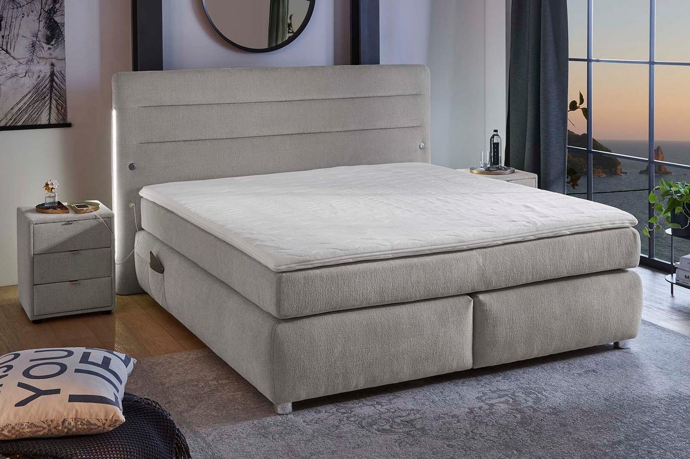 Jockenhöfer Gruppe Boxspringbett Livia, inklusive LED-Beleuchtung, 4x USB-Ladeports, 7-Zonen-TTFK-Matratze Jockenhöfer Gruppe Boxspringbett Livia, inklusive LED-Beleuchtung, 4x USB-Ladeports, 7-Zonen-TTFK-Matratze von Jockenhöfer Gruppe