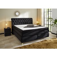 Jockenhöfer Gruppe Boxspringbett "Sancara, inklusive 7-Zonen-TTFK-Matratzen und 9 cm Kaltschaumtopper", goldfarbige Designelemente, Härtegrade wählbar (H3,H3/H4 oder H4) von Jockenhöfer Gruppe
