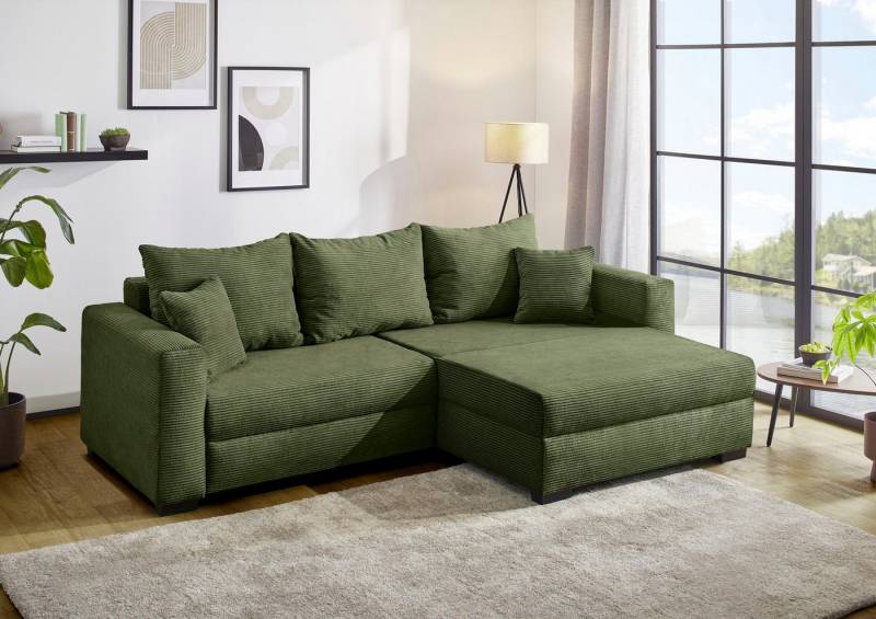 Jockenhöfer Gruppe Ecksofa Elmau XL L-Form, B: 261cm, mit Bettfunktion, Bettkasten & 2 Zierkissen von Jockenhöfer Gruppe