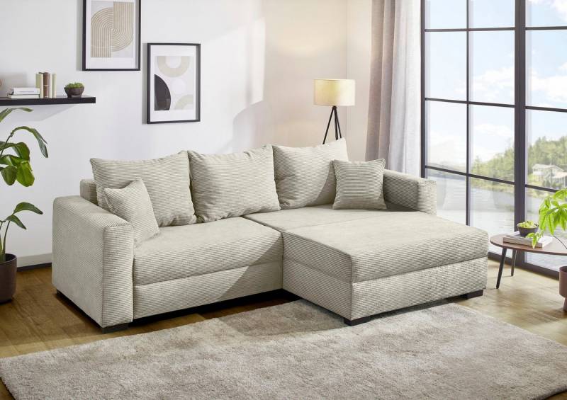 Jockenhöfer Gruppe Ecksofa Elmau XL L-Form, B: 261cm, mit Bettfunktion, Bettkasten & 2 Zierkissen von Jockenhöfer Gruppe