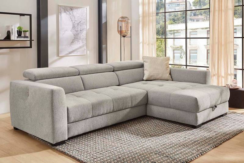 Jockenhöfer Gruppe Ecksofa San Marino L-Form, mit elektromotorischer Sitztiefenverstellung (ca. 30cm), Bettkasten von Jockenhöfer Gruppe