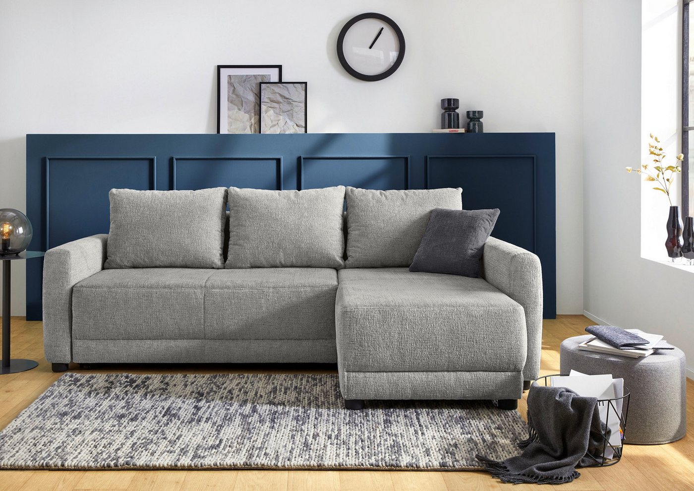 Jockenhöfer Gruppe Ecksofa Venezia, inklusive Bettfunktion und Bettkasten, Ottomane links oder rechts montierbar, inkl. Rücken- und Zierkissen von Jockenhöfer Gruppe