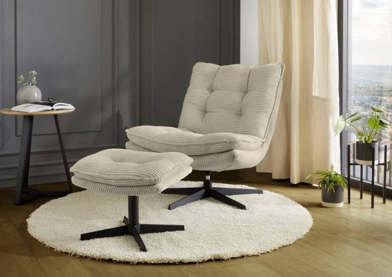 Jockenhöfer Gruppe Relaxsessel Kasper, Inklusive Hocker, 360° Drehfunktion, Cord von Jockenhöfer Gruppe
