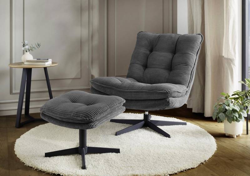 Jockenhöfer Gruppe Relaxsessel Kasper, Inklusive Hocker, 360° Drehfunktion, Cord von Jockenhöfer Gruppe