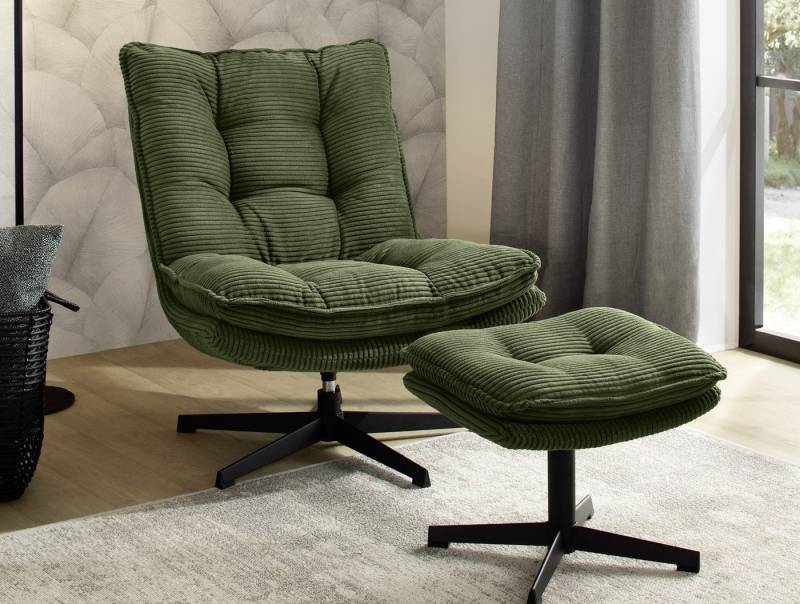 Jockenhöfer Gruppe Relaxsessel Kasper, Inklusive Hocker, 360° Drehfunktion, Cord von Jockenhöfer Gruppe