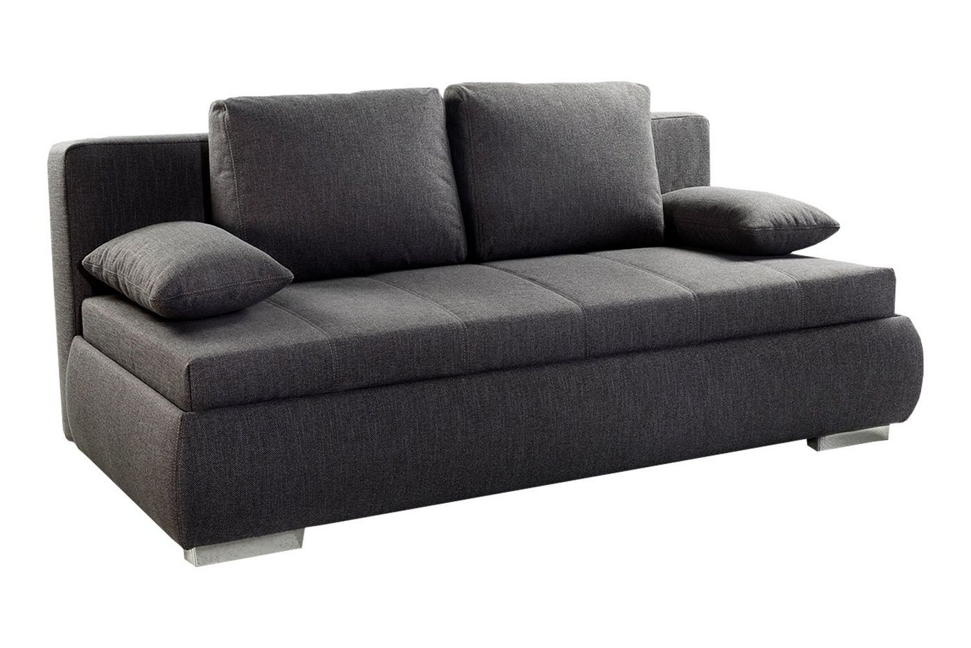 Jockenhöfer Gruppe Sofa MEMPHIS, B 210 cm x T 112 cm, Grau, Webstoffbezug, Schlaffunktion, mit Bettkasten und Kissen von Jockenhöfer Gruppe