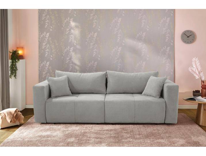 Big-Sofa JOCKENHÖFER GRUPPE Relax , hellgrau, B:243cm T:115cm, Korpus: 100% Polyester;Kissen: 100% Polyester, Sofas, Gästebettfunktion, Bettkasten, Sitzelemente einzeln ausziehbar von Jockenhöfer