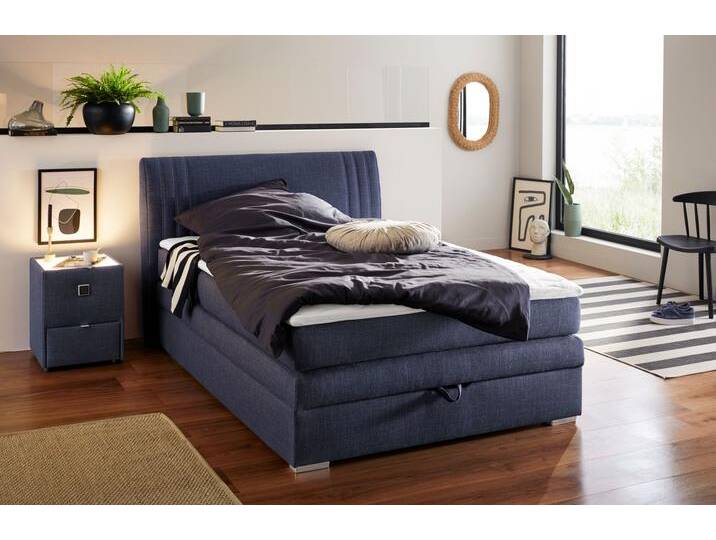 Boxspringbett JOCKENHÖFER GRUPPE  Amira , OTTOs Choice Topseller, mit Bettkasten und Topper , blau (dunkelblau 313, 02), B:154cm L:217cm, Bezug: 100% Polyester, Topper und Matratzenspiegel: 100% Polyester, Komplettbetten, erhältlich in den Breiten 120,140 & 180cm von Jockenhöfer