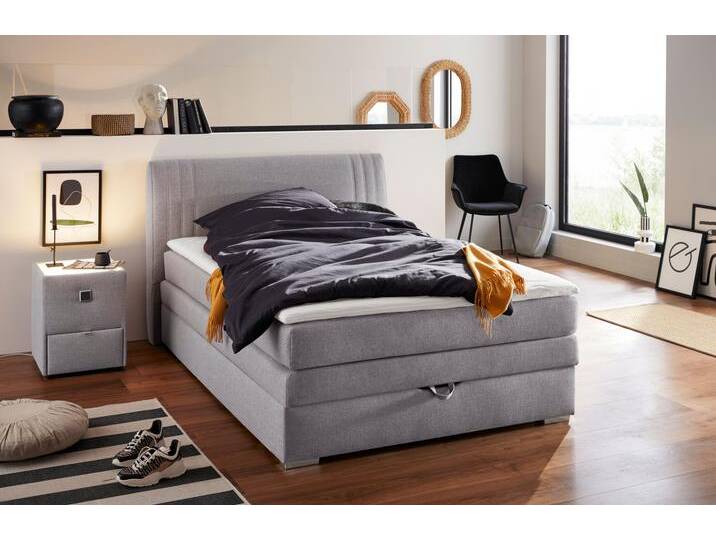Boxspringbett JOCKENHÖFER GRUPPE  Amira , OTTOs Choice Topseller, mit Bettkasten und Topper , grau (grau 313, 09), B:154cm L:217cm, Bezug: 100% Polyester, Topper und Matratzenspiegel: 100% Polyester, Komplettbetten, erhältlich in den Breiten 120,140 & 180cm, Topseller von Jockenhöfer