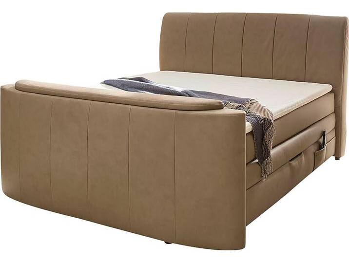 Boxspringbett JOCKENHÖFER GRUPPE Bel Air erhältlich in der Größe 180x200cm , braun (schlamm 513, 18), B:198cm L:245cm, Bezug Bett: Microfaser (100% Polyester), Topper und Matratzenspiegel: 100% Polyester, Komplettbetten, Boxspringbett, mit versenkbarem TV-Lift und Fernbedienung, Bettkasten/Stauraum von Jockenhöfer