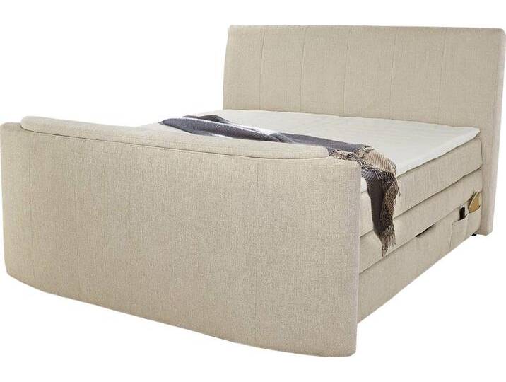 Boxspringbett JOCKENHÖFER GRUPPE Bel Air erhältlich in der Größe 180x200cm , grau (beige 444, 17), B:198cm L:245cm, Bezug Bett: Microfaser (100% Polyester), Topper und Matratzenspiegel: 100% Polyester, Komplettbetten, Boxspringbett, mit versenkbarem TV-Lift und Fernbedienung, Bettkasten/Stauraum von Jockenhöfer