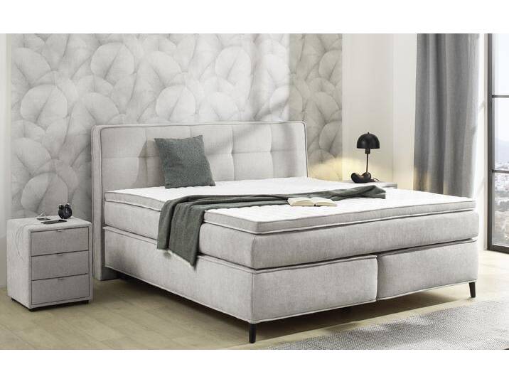 Boxspringbett JOCKENHÖFER GRUPPE Capello , greige 438, 29, B:191cm L:212cm, Bezug Bett: Flachgewebe (100% Polyester);Topper und Matratzenspiegel: 100% Polyester, Komplettbetten, 7-Zonen-TTFK-Matratze, KS-Topper, verschiedene Härtegrade wählbar, Topseller von Jockenhöfer