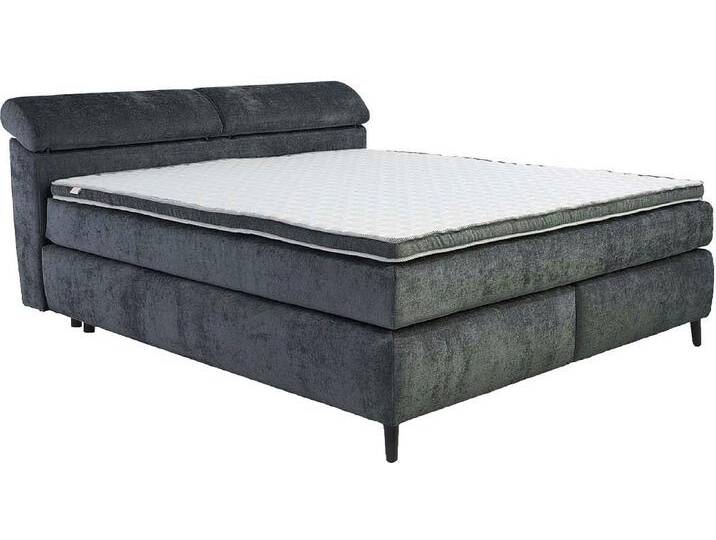 Boxspringbett JOCKENHÖFER GRUPPE Diva, inkl. 7-Zonen-TTFK-Matratze , anthrazit 433, 09, B:189cm L:231cm, Bezug Bett: Chenille (100% Polyester), Topper und Matratzenspiegel: 100% Polyester, Komplettbetten, Kopfteil höhenverstellbar, KS-Topper von Jockenhöfer