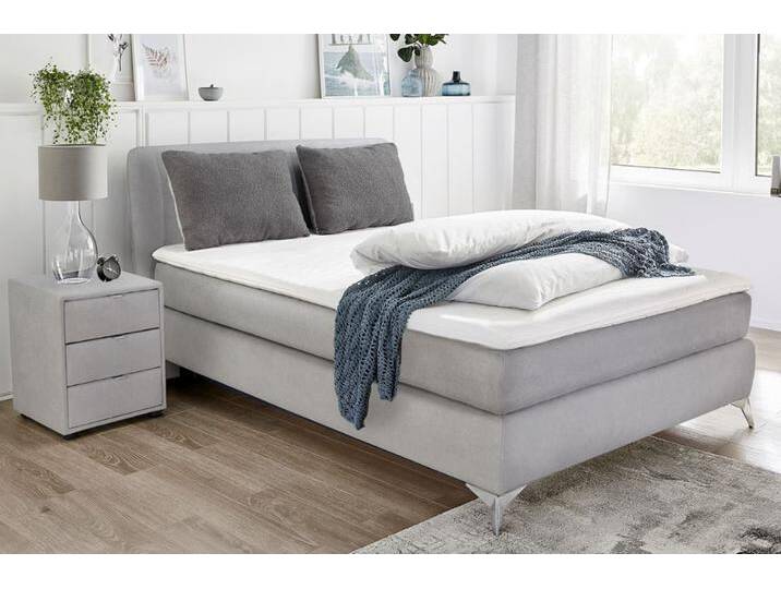 Boxspringbett JOCKENHÖFER GRUPPE  Elfie OTTOs Choice Topseller, inkl. Topper , grau (hellgrau 485, 29), B:148cm L:209cm, Bezug Bett: Microfaser (100% Polyester), Topper und Matratzenspiegel: 100% Polyester, Komplettbetten, erhältlich in den Breiten 90,140 & 180cm und diversen Farbvarianten von Jockenhöfer