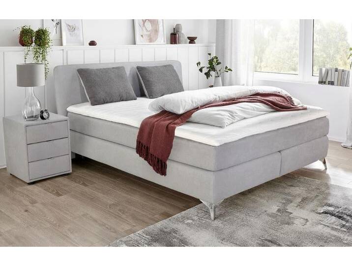 Boxspringbett JOCKENHÖFER GRUPPE  Elfie OTTOs Choice Topseller, inkl. Topper , grau (hellgrau 485, 29), B:188cm L:209cm, Bezug Bett: Microfaser (100% Polyester), Topper und Matratzenspiegel: 100% Polyester, Komplettbetten, erhältlich in den Breiten 90,140 & 180cm und diversen Farbvarianten von Jockenhöfer