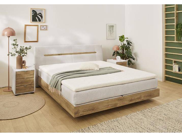 Boxspringbett JOCKENHÖFER GRUPPE Hetty erhältlich in der Größe 180x200cm , grau (beige 444, 17), B:197cm L:221cm, Bezug Bett: Microfaser (100% Polyester), Topper und Matratzenspiegel: 100% Polyester, Komplettbetten, Boxspringbett, schwebende Optik, 7-Zonen-Matratze, Topper, mehrere Härtegrade wählbar von Jockenhöfer