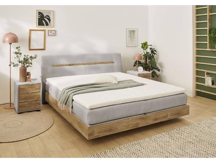 Boxspringbett JOCKENHÖFER GRUPPE Hetty erhältlich in der Größe 180x200cm , grau (grau 444, 19), B:197cm L:221cm, Bezug Bett: Microfaser (100% Polyester), Topper und Matratzenspiegel: 100% Polyester, Komplettbetten, Boxspringbett, schwebende Optik, 7-Zonen-Matratze, Topper, mehrere Härtegrade wählbar von Jockenhöfer