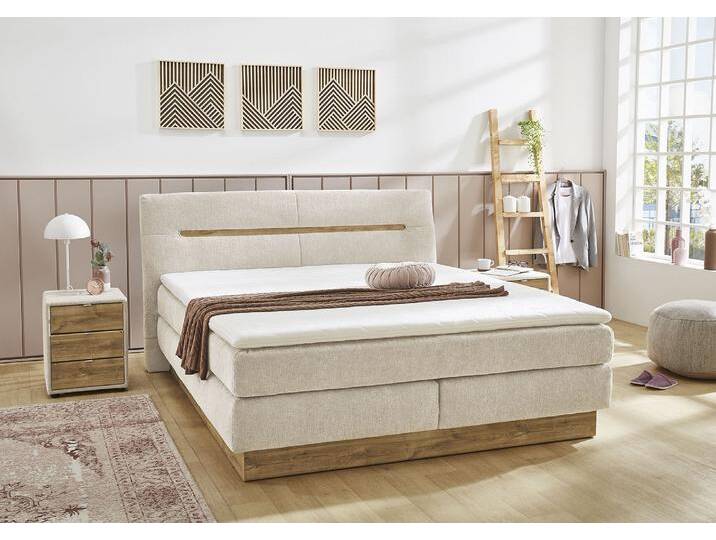 Boxspringbett JOCKENHÖFER GRUPPE Nika erhältlich in der Größe 180x200cm , grau (beige 444, 17), B:197cm L:219cm, Bezug Bett: Microfaser (100% Polyester), Topper und Matratzenspiegel: 100% Polyester, Komplettbetten, Boxspringbett, mit Bettkasten, 7-Zonen-Matratze, Topper, mehrere Härtegrade wählbar, Topseller von Jockenhöfer