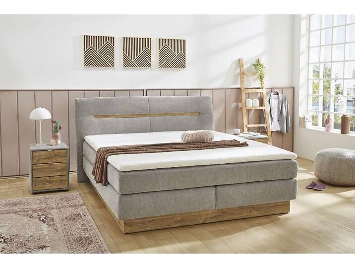 Boxspringbett JOCKENHÖFER GRUPPE Nika erhältlich in der Größe 180x200cm , grau (grau 444, 19), B:197cm L:219cm, Bezug Bett: Microfaser (100% Polyester), Topper und Matratzenspiegel: 100% Polyester, Komplettbetten, Boxspringbett, mit Bettkasten, 7-Zonen-Matratze, Topper, mehrere Härtegrade wählbar, Topseller von Jockenhöfer
