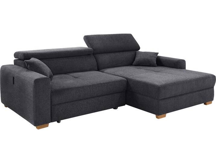 Ecksofa JOCKENHÖFER GRUPPE Slider, L-Form, 140kg Belastbarkeit je Sitzplatz , anthrazit 41709, B:279cm T:126cm, Korpus: 100% Polyester, Kissen: 100% Polyester, Sofas, elektromotorische Sitztiefenverstellung,USB-Ladeports,mit Kopfstützen, Topseller von Jockenhöfer