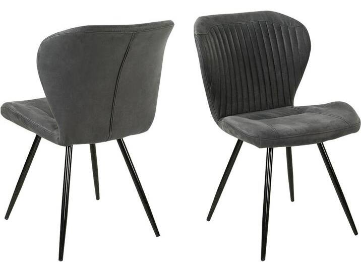 Esszimmerstuhl JOCKENHÖFER GRUPPE Düren , grau (vintage anthrazit, schwarz), B:54cm H:86cm T:64cm, Stühle, in Vintage Optik von Jockenhöfer
