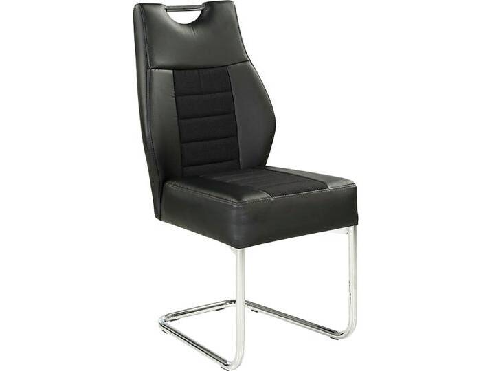 Freischwinger JOCKENHÖFER GRUPPE Nicky , schwarz (schwarz, chrom), B:45cm H:100cm T:64cm, Stühle, 2 oder 4 Stück, mit bequemer Federkernpolsterung von Jockenhöfer