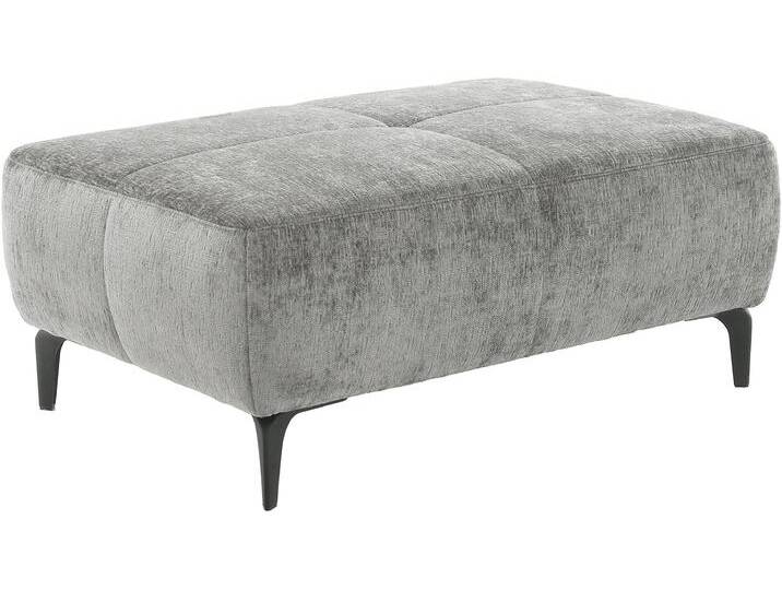 Hocker JOCKENHÖFER GRUPPE Salo , grau (hellgrau), B:114cm T:81cm, Chenille: 100% Polyester, Hocker, im Retrolook mit Wellenunterfederung und frei im Raum stellbar von Jockenhöfer