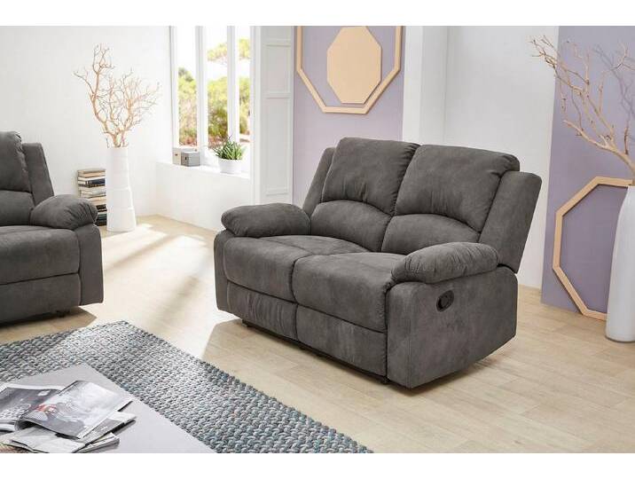 Jockenhöfer Gruppe 2-Sitzer Dakota, Liegefunktion durch halbautomatische Reclinerfunktion, TTFK-Polsterung, grau von Jockenhöfer