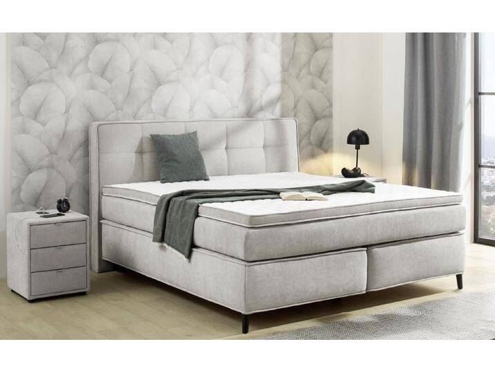 Jockenhöfer Gruppe Boxspringbett Capello, 7-Zonen-TTFK-Matratze, KS-Topper, verschiedene Härtegrade wählbar, grau, H3 (120 kg), greige 438/29 von Jockenhöfer