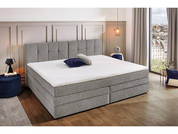 Jockenhöfer Gruppe Boxspringbett Casa Grande in der Breite 240cm, Familienbett mit riesigem Bettkasten, 7-Zonen-TTFK-Matratze, KS-Topper, verschiedene Härtegrade wählbar, grau von Jockenhöfer